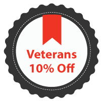 Veterans 10% off badge
